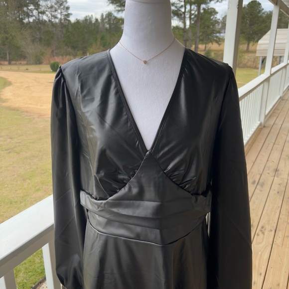 Black Faux Leather Dress - Picture 5 of 7